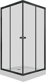 Triton Душевой уголок Вента-Блэк 100x100 с поддоном – фотография-1